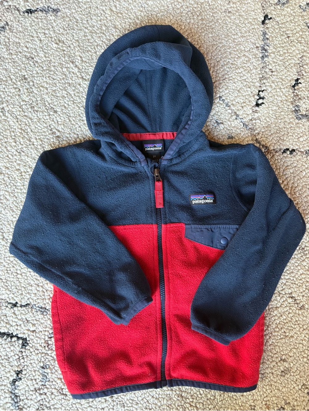 Patagonia Kids Hooded Fleece Jacket 2T EUC